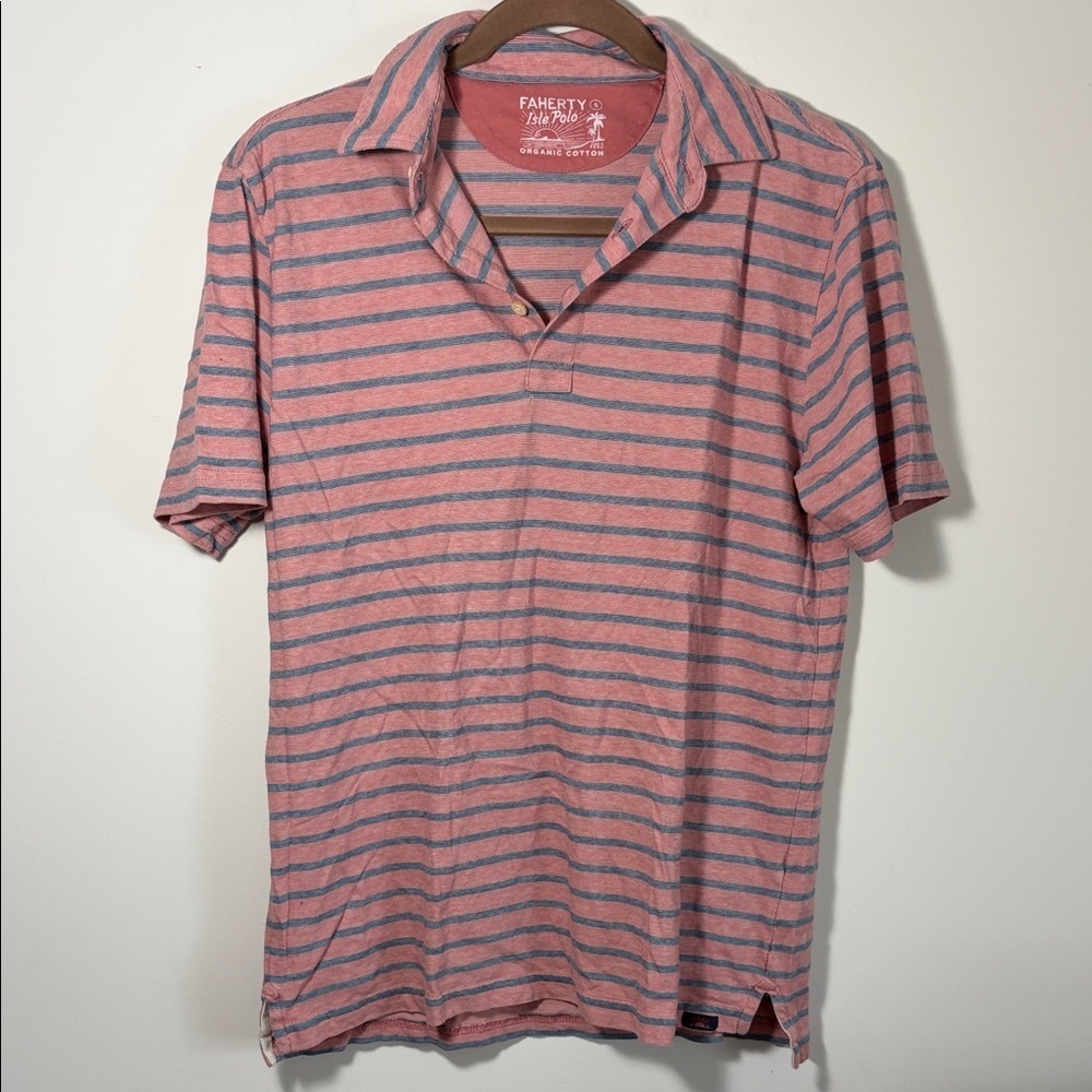 Faherty Isle Men's Polo- Organic Cotton- Small
